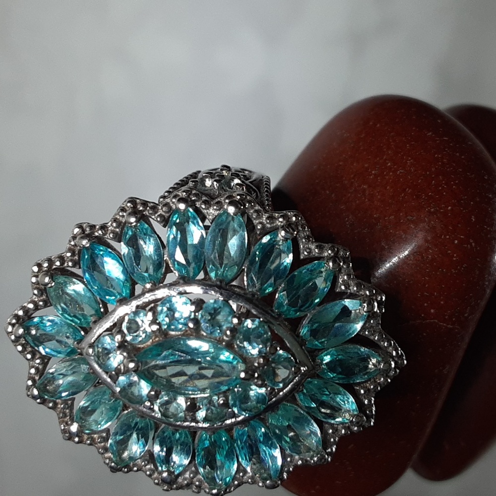 Price Is Firm. 925 Blue Apatite Statement Ring. - image 2